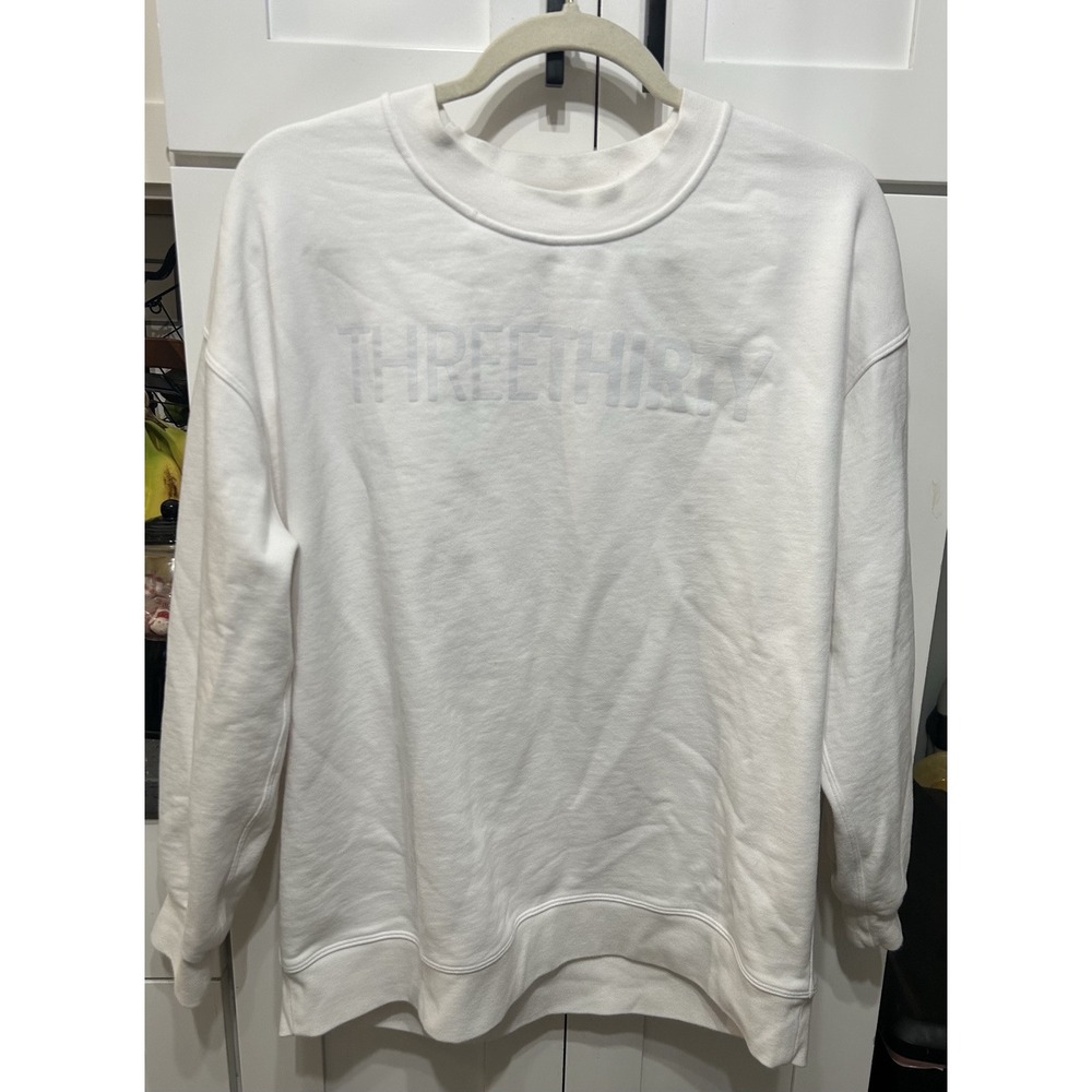 LULULEMON WOMENS PERFECTLY‎ OVERSIZED CREW SIZE 8 Three Thirty White